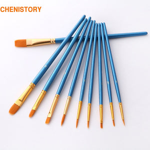 10Pcs/Set paint by numbers brushes